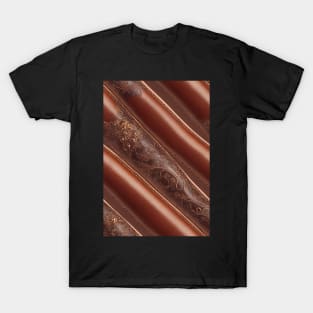 Dark Brown Ornamental Leather Stripes, natural and ecological leather print #70 T-Shirt